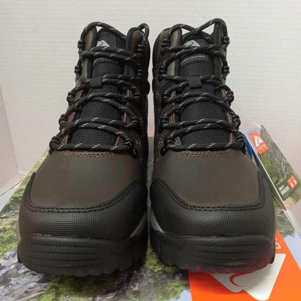 Ozark Trail OT Meadows 2.0 Men's Hiking Boots Size 8 Brown Waterproof Leather